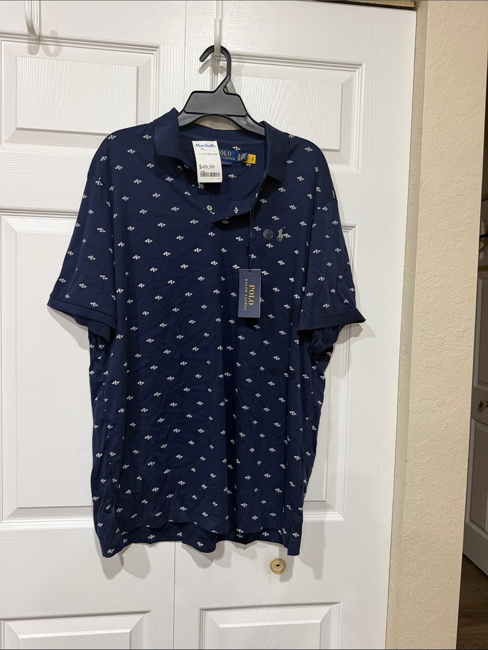 Polo by Ralph Lauren Navy Polo with Micro White Motif